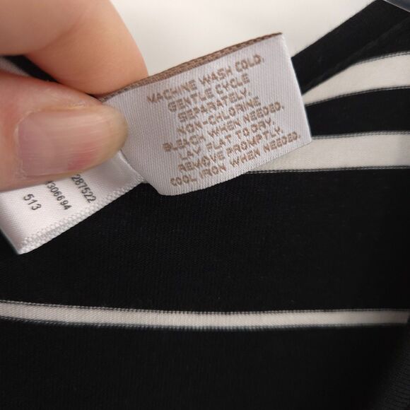 Chico's striped sleeveless maxi dress Size 2 (L) black white stretch knit beach - Picture 4 of 6